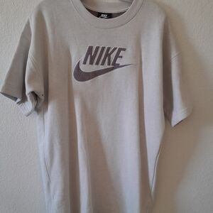 Dress By Nike Ash Gray Tee with Iconic Logo above Knee Dress NWOT